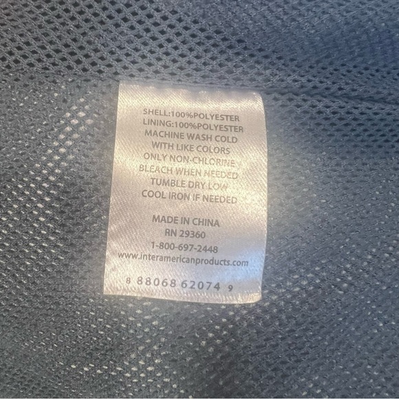 Traj3ctory Hooded Wind Breaker. Blue White Abstract. Dolman Sleeve. Size: Small - Picture 9 of 10